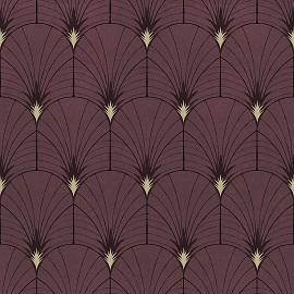 Tapeten als Design Vlies Tapete Art Deco Muster lila violett schwarz weiss aus Berlin kaufen