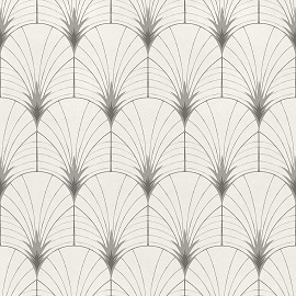 Tapeten als Design Vlies Tapete Art Deco Muster weiss grau aus Berlin kaufen